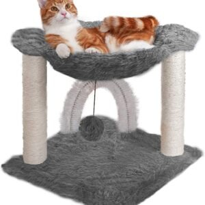 Furhaven Tiger Tough Interactive Cat Tree Tower Scratcher Playground with Condo and Toys – Multiple Styles and Colors