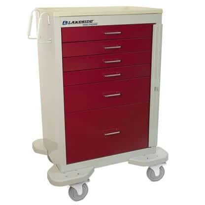 CLASSIC CRASH CART-6 DRAWER,TWO TONED